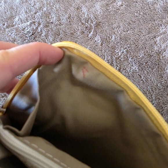 Vera Pelle Made in Italy Leather Crossbody Bag Yellow Small Purse Zip Shoulder - Picture 4 of 15